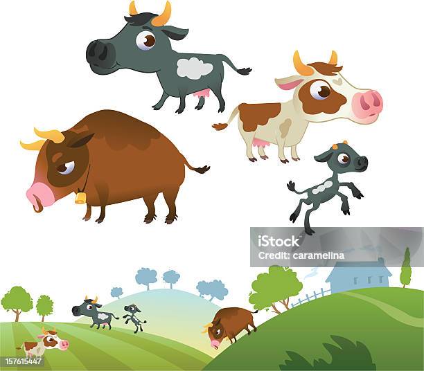Collection De Vache Famille Vecteurs libres de droits et plus d'images vectorielles de Agriculture - Agriculture, Animal vertébré, Animaux domestiques