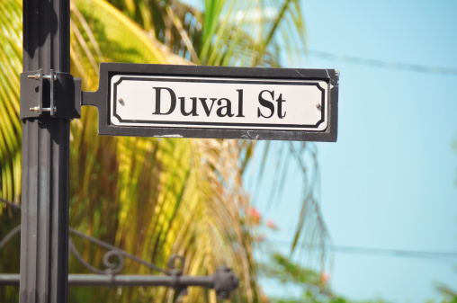 Duval Street sign in Key West Florida
