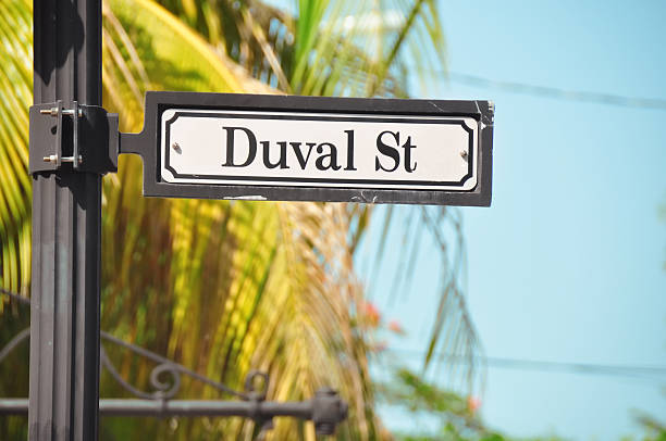 Duval Street sign in Key West Florida stock photo