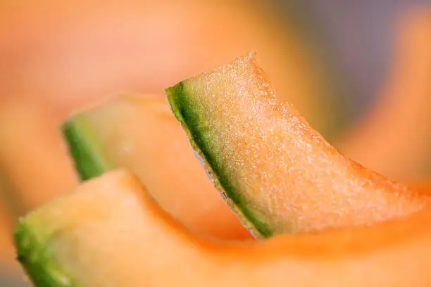Ripe, juicy cantaloupe slices. Click this link for 