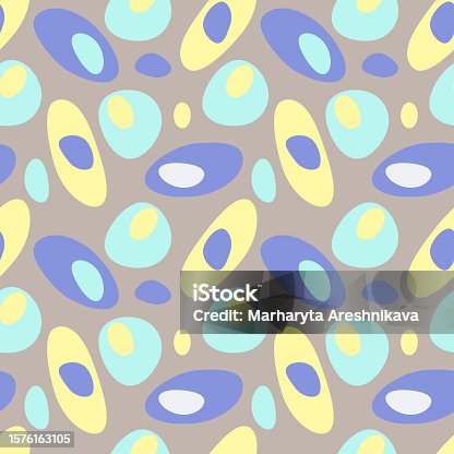 istock Stones pattern violet and yellow colors, seamless, pastel background. 1576163105