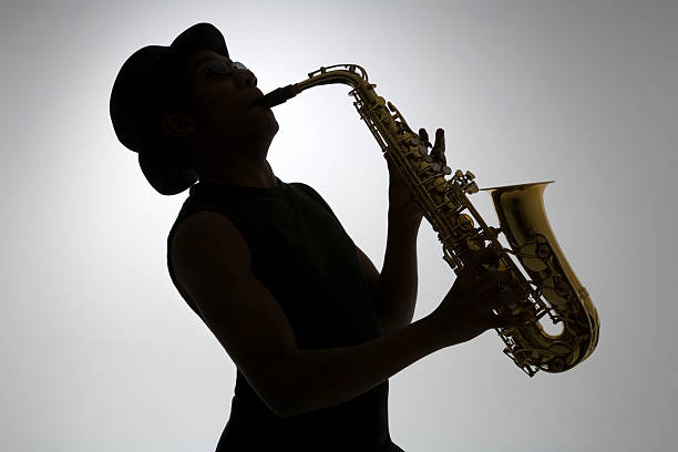 Jazz musician play of saxophone