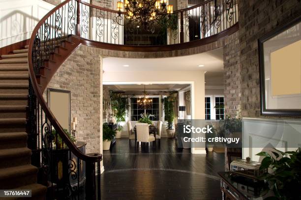 Staircase Dinning Home Interior Stock Photo - Download Image Now - Arch - Architectural Feature, Architecture, Brick