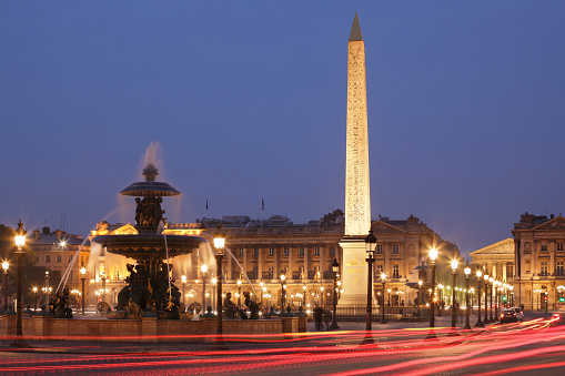 Looking out to Champs-Élysées in Paris from a flying passenger plane window