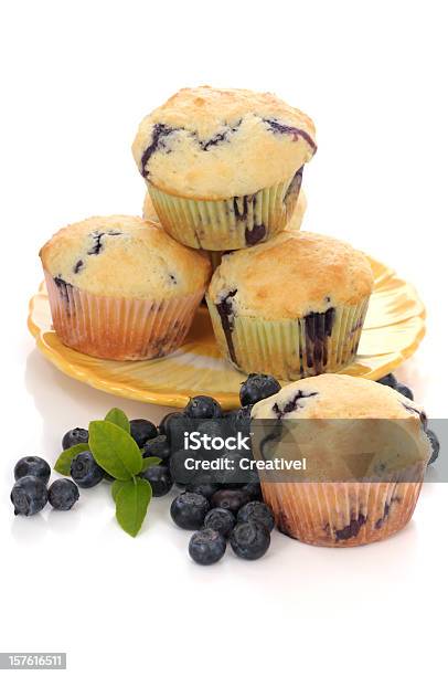 Blueberry Muffins Stock Photo - Download Image Now - Cupcake, Muffin, Cut Out