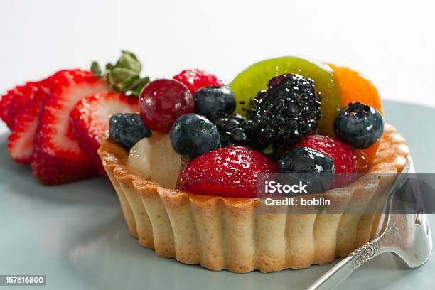 Blueberry Kiwi Strawberry Individual Tart Stock Photo - Download Image Now - Tart - Dessert, Baked Pastry Item, Blackberry - Fruit