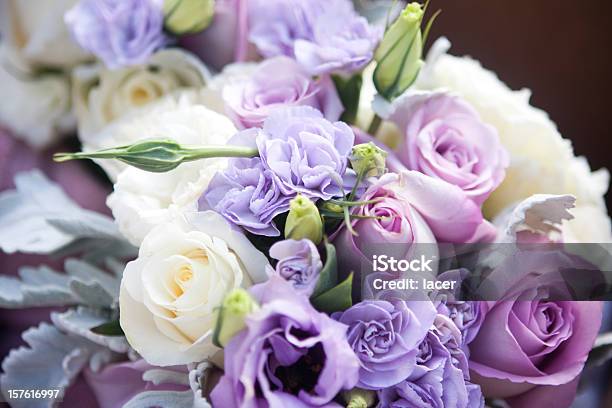 Light Purple And White Roses In Wedding Bouquet Stock Photo - Download Image Now - Flower, Bouquet, Wedding