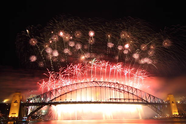 Sydney Harbour Bridge Fireworks - New Year 2010 stock photo