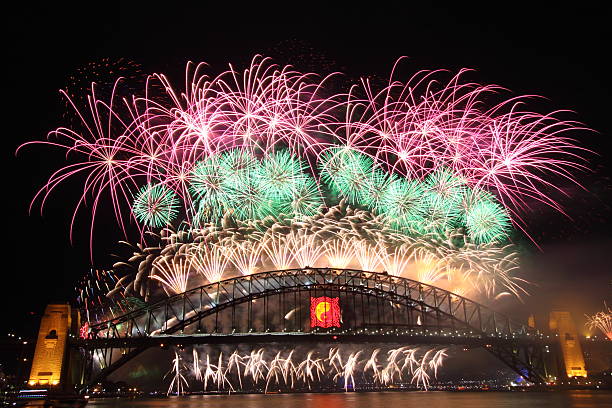 Sydney New Year Fireworks 2009-2010 stock photo