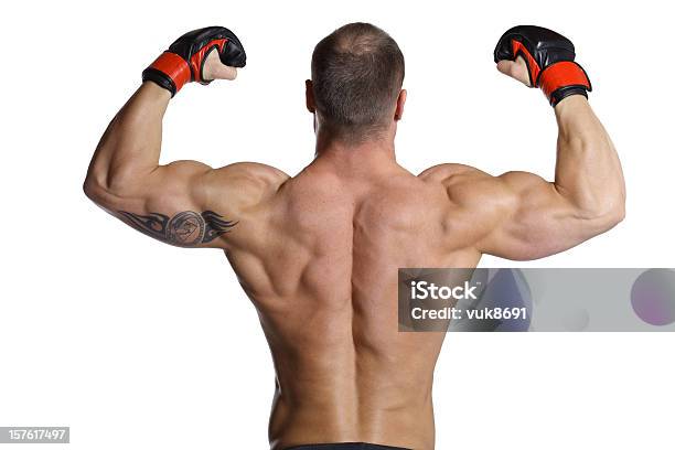 Muscular Fighter Posing Stock Photo - Download Image Now - Adult, Adults Only, Athlete