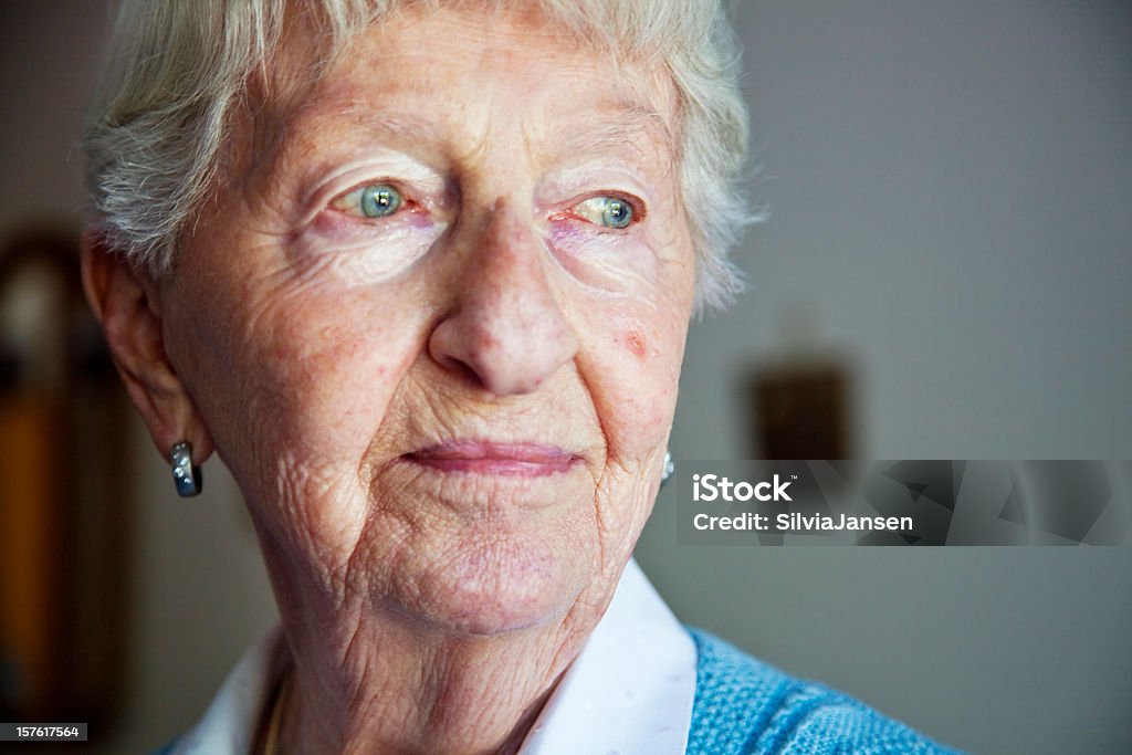 senior woman portrait portrait of a 87 years old senior woman 80-89 Years Stock Photo