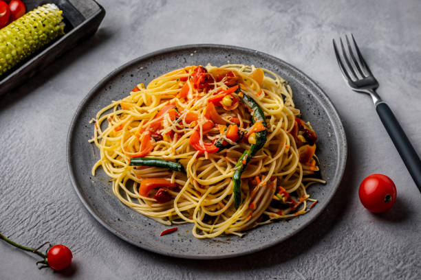 istock African traditional Spaghetti pasta with vegetable and sauce 1576178506
