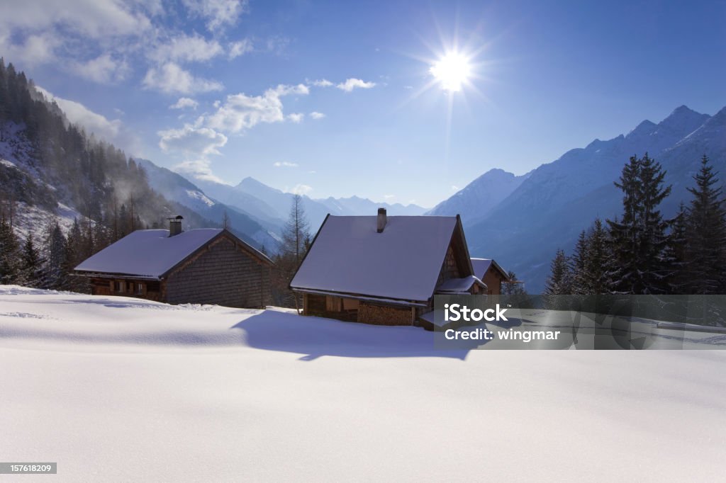 고산대 오두막 in 티롤, 오스트리아 (austria - 로열티 프리 0명 스톡 사진