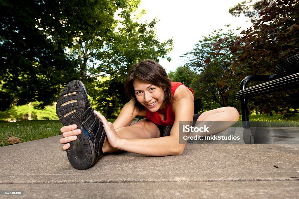 Frau Dehnen vor dem Lauf. - Lizenzfrei 30-34 Jahre Stock-Foto