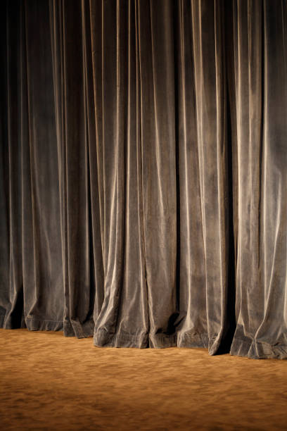 istock Old theater curtain background 157618460