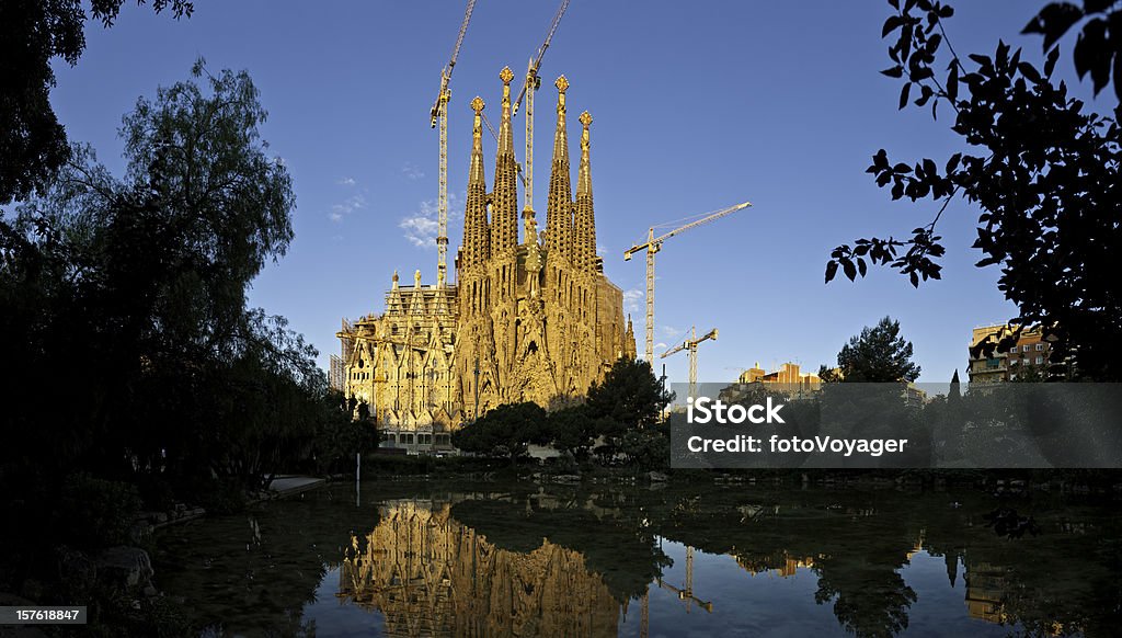 Barcelona Sagrada Família Gaudí's ornate landmark church reflecting Catalonia Spain  Sagrada Familia - Barcelona Stock Photo