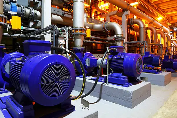 Electric motors of pumps at plant