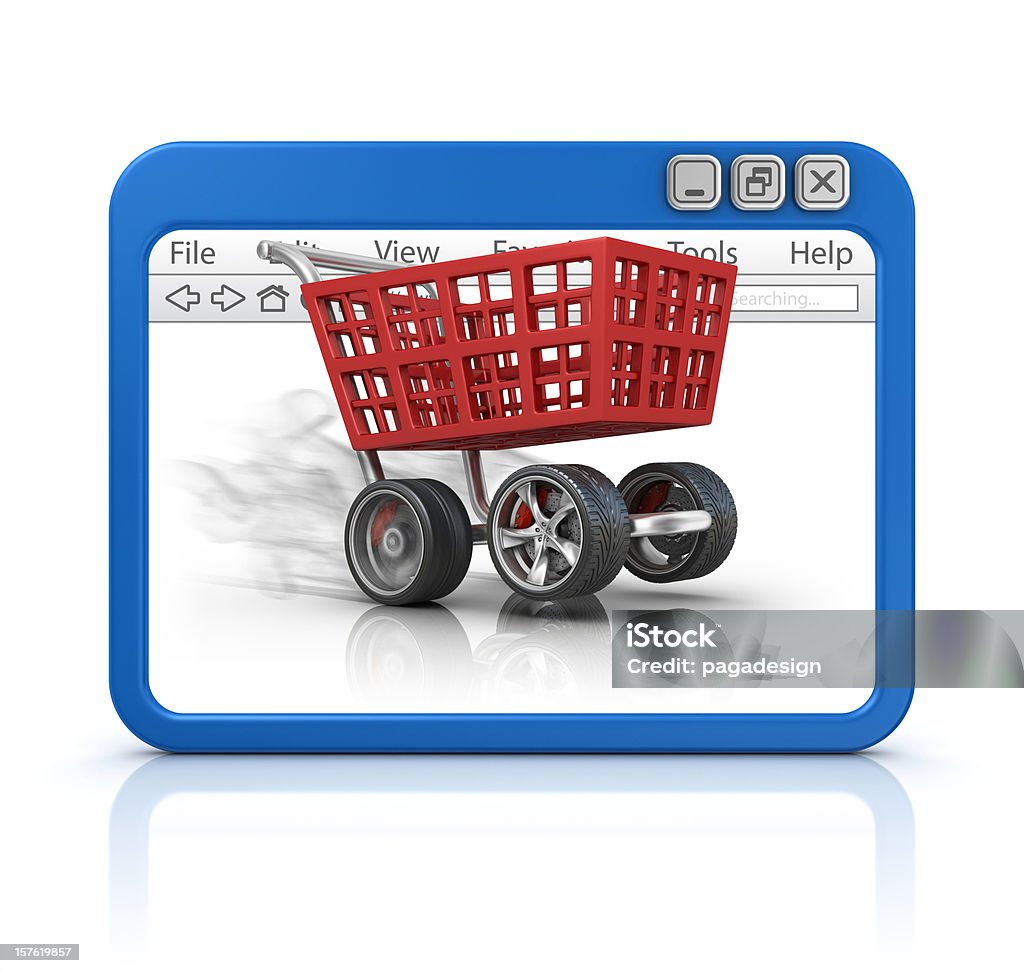 Cesta de compras en tu navegador - Foto de stock de Acero libre de derechos