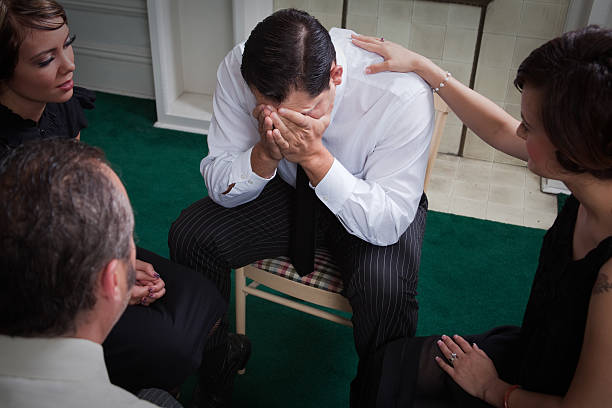 Mental Health Group Grief Counseling stock photo