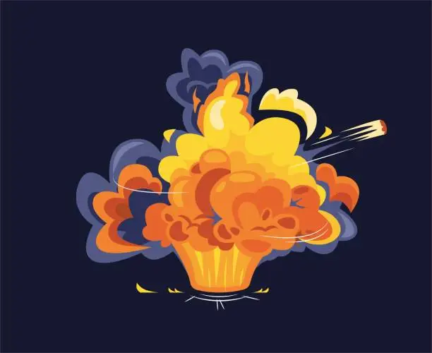 Vector illustration of Bomb explosion concept