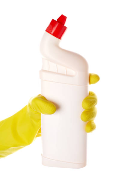 istock Detergents for home. Cleaning products. White blank plastic spray detergent bottle isolated on white background. 1576231860