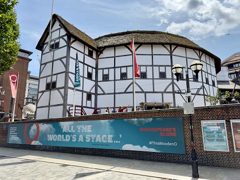 London, UK - July 23, 2023: Shakespeare’s Globe theatre in central London, UK.