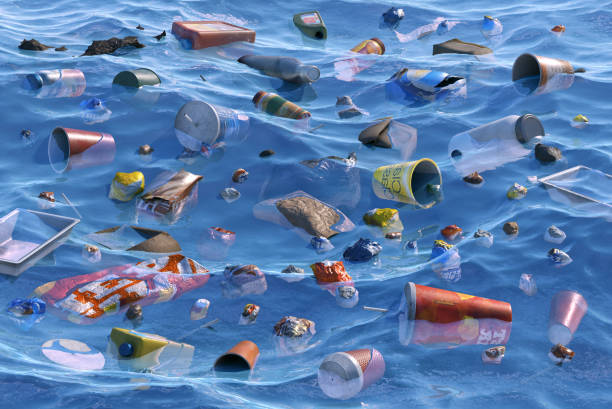Ocean, sea water environmental pollution background