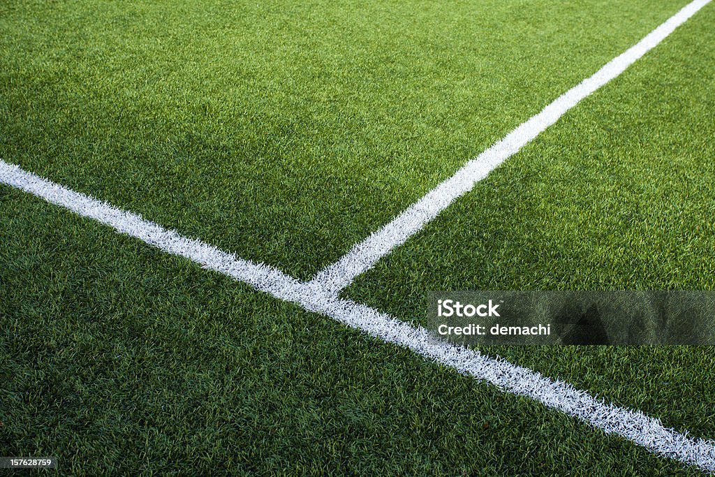 Soccer Field's Lines Limit lines of a sports grass field Grass Stock Photo