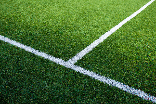 piłka nożna pole linii' - grass area high angle view playing field grass zdjęcia i obrazy z banku zdjęć