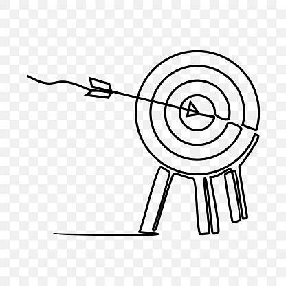 Target Drawign Target With Arrow One Line Drawing Vector Stock Illustration - Download ...