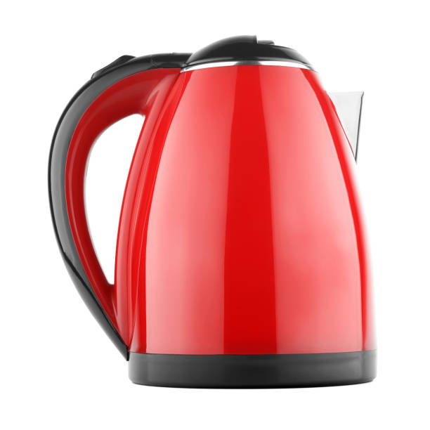 istock Red electric kettle isolated on a white background. Kitchen appliances 1576305271
