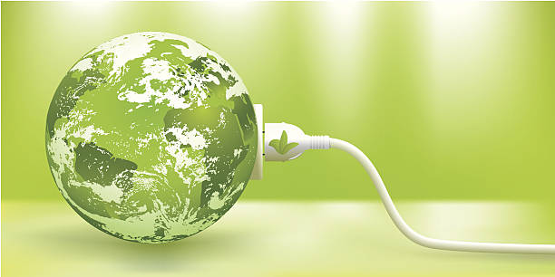 illustrations, cliparts, dessins animés et icônes de concept d'énergie vert abstrait de terre - planet map ideas growth