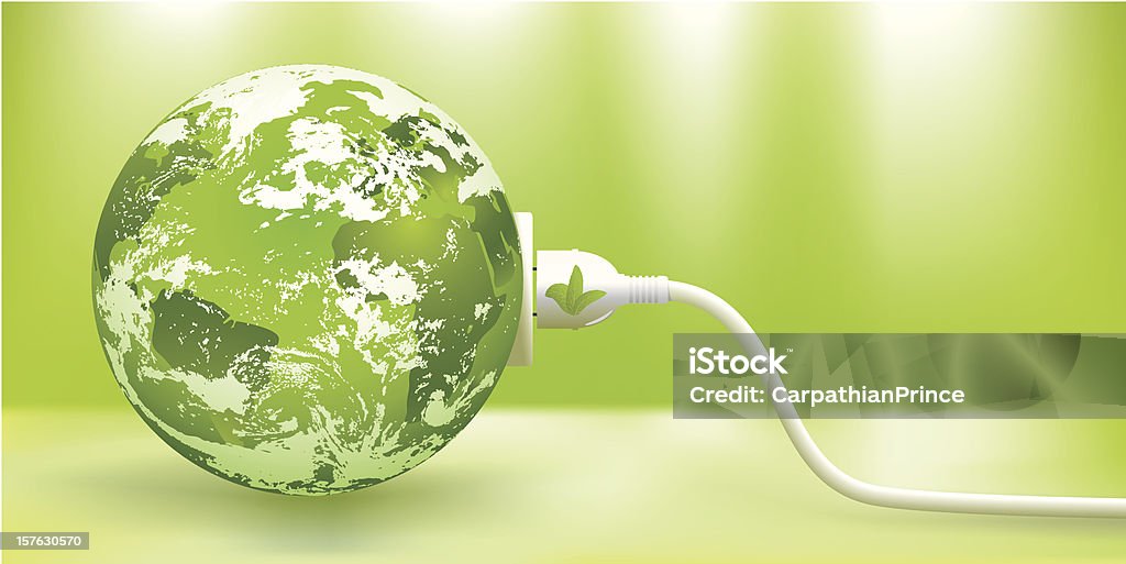 abstract green Earth energy concept abstract green energy concept with green Earth.  Globe - Navigational Equipment stock vector