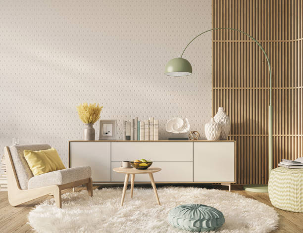istock Exquisite apartment in soft neutral tones adorned with comfortable furnitre, elegent design and warm ambiance, 3d rendering 1576341206