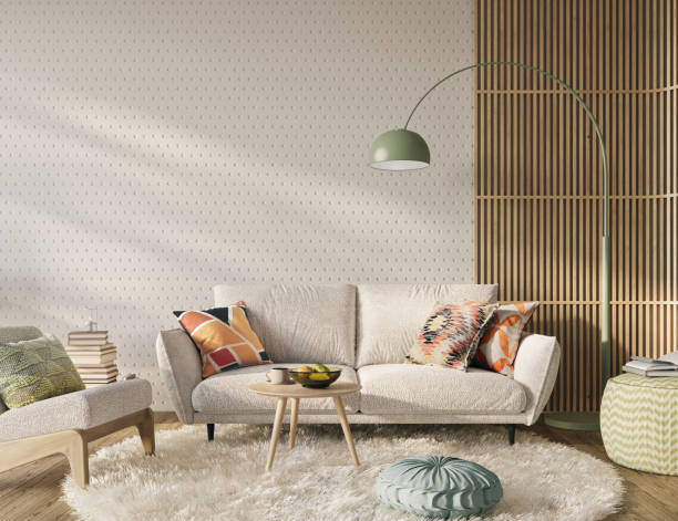 istock Exquisite apartment in soft neutral tones adorned with comfortable furnitre, elegent design and warm ambiance, 3d rendering 1576341238
