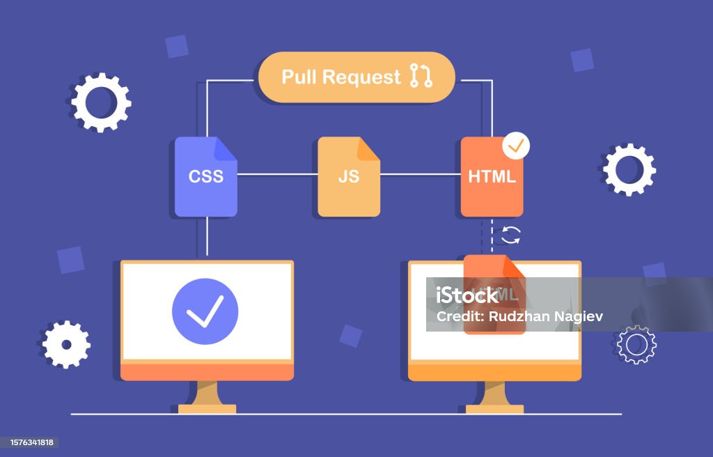 Pull Request Vector Concept Stock Illustration - Download Image Now ...