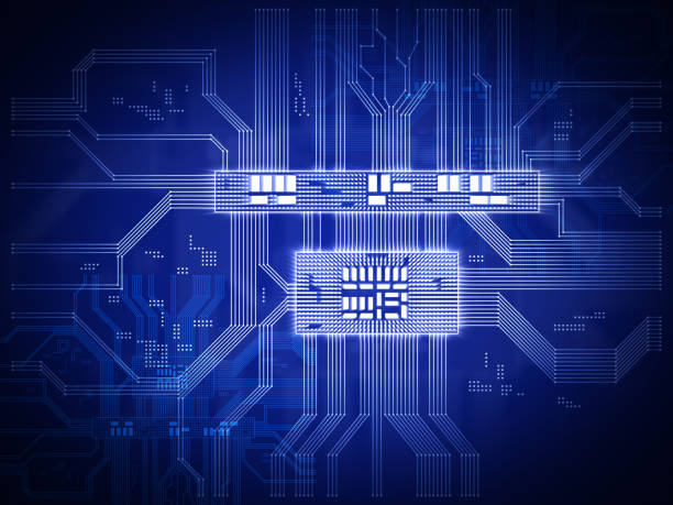 Microprocessor Circuit stock photo