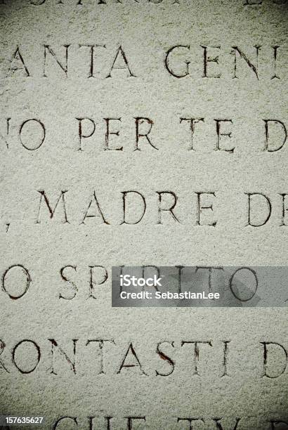 Ancient Lettering Carved In Stone Stock Photo - Download Image Now - Roman, Typescript, Rome - Italy