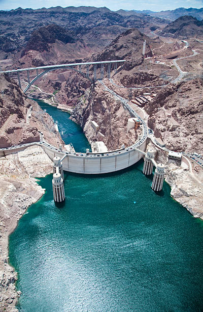Hoover Dam Hoover Dam on the Nevada & Arizona border dam photos stock pictures, royalty-free photos & images