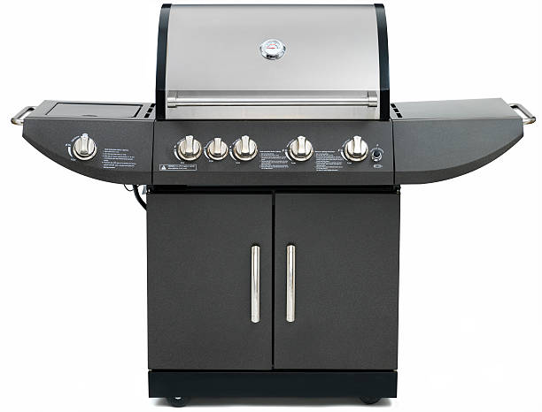 Propane Barbeque Grill on white stock photo