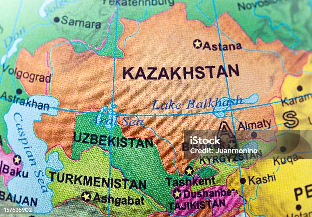Kazachstan I Neighbor Krajach - zdjęcia stockowe i więcej obrazów Mapa - Mapa, Kazachstan, Środkowa Azja