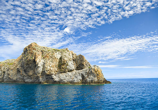 Rocky part of Panarea Island in Italy