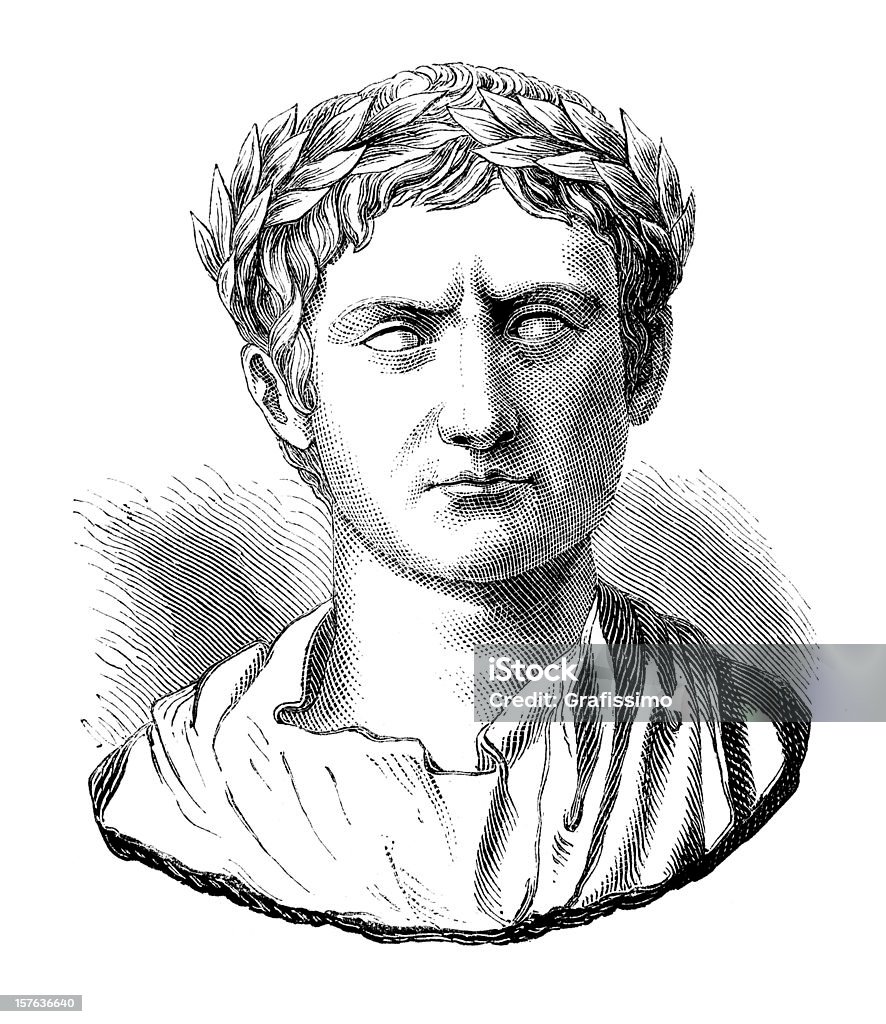Gravure de Jules César ou Augustus Casus Octavianus - Illustration de Jules César - Empereur libre de droits