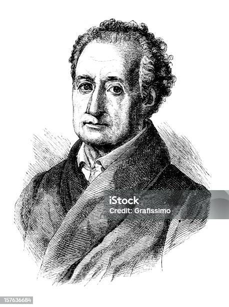 Grawerunek Niemieckich Pisarz I Filozof Goethe Z 1870 - Stockowe grafiki wektorowe i więcej obrazów Johann Wolfgang von Goethe