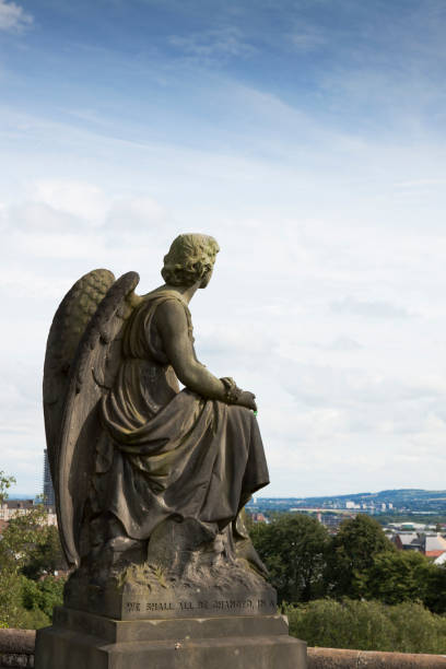 Invalidenfriedhof, Berlin, Germany - november 28, 2018: statue of an angel on a grave