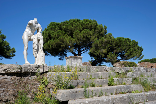 Siena, Italy - May, 2022: cityscape. Siena, Italy: cityscape. View of sculpture Terra Mater. Earth and Heaven by Andrea Roggi located in San Prospero, Siena, Italy.