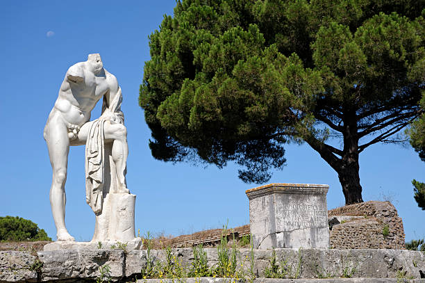 ostia antica port on the Tiber in Rome. Roman Archeology site, Italy