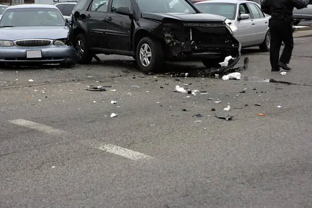 Photo of Aftermath of a multi-vehicle collision