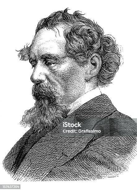 Vetores de Entalhes De Escritor Charles Dickens De 1870 e mais imagens de Charles Dickens - Charles Dickens, Antiguidade, Cabeça Humana