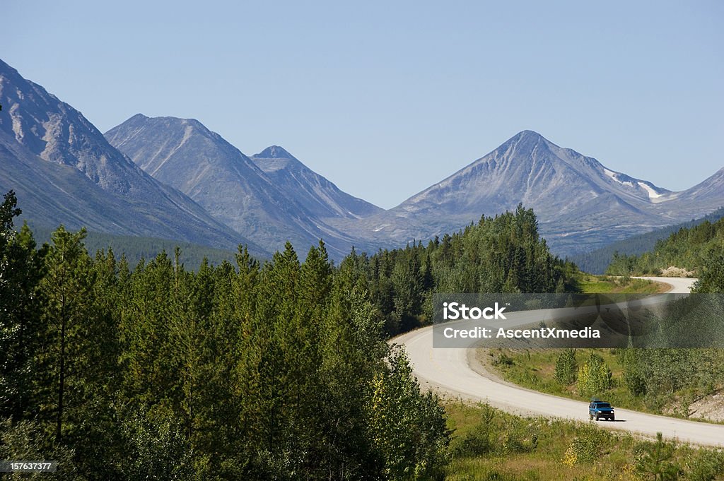 Alaskan Highway  Asphalt Stock Photo
